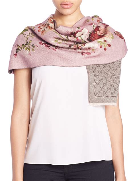 pink floral gucci scarf|Gucci scarf women pink.